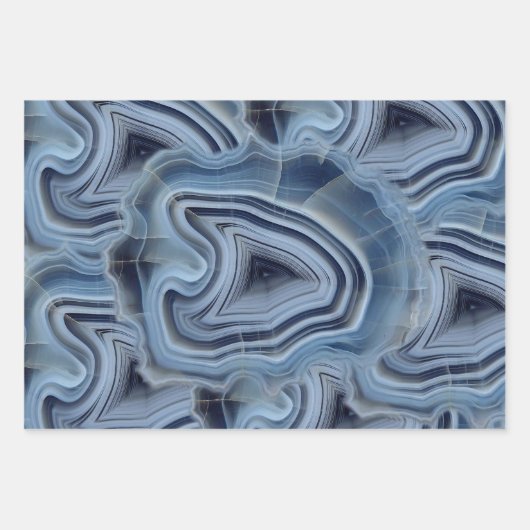 Blue Smoky Agate Geode Geschenkpapier Set (Vorderseite 2)