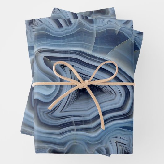 Blue Smoky Agate Geode Geschenkpapier Set (Beispiel)