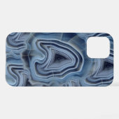 Blue Smoky Agate Geode iPhone Hülle (Rückseite (Horizontal))