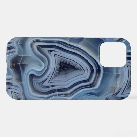 Blue Smoky Agate Geode iPhone Hülle (Rückseite (Horizontal))