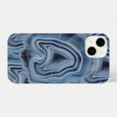 Blue Smoky Agate Geode iPhone Hülle (Rückseite (Horizontal))