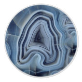 Blue Smoky Agate Geode Keramikknauf (Vorderseite)