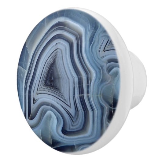 Blue Smoky Agate Geode Keramikknauf (Rechts)