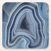 Blue Smoky Agate Geode Rechteckiger Pappuntersetzer (Vorderseite)