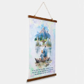 Blue Smoky Mounud Lake Fishing Fathday Wandteppich Mit Holzrahmen (Gewinkelt)