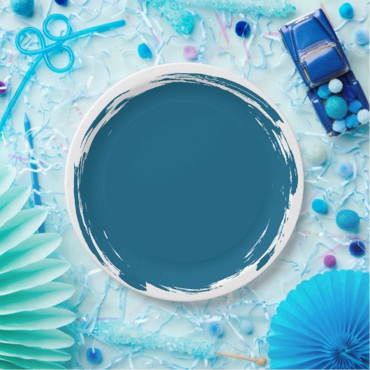 Blue Smudge Plate Pappteller (Party)