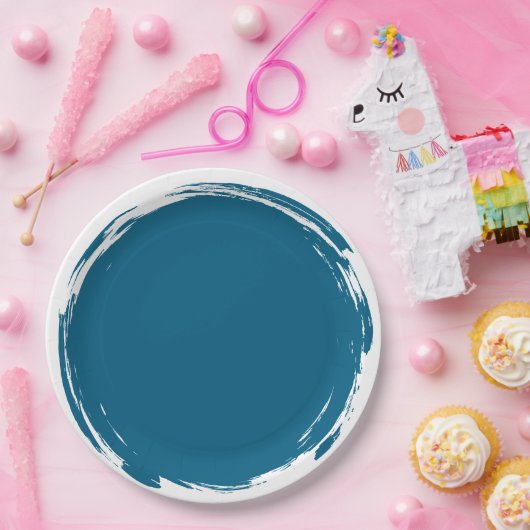 Blue Smudge Plate Pappteller (Party)