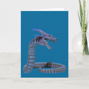 Blue Snake Dragon Karte