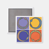 Blue Snake Ourboros Magnet (Vorderseite/Rückseite)