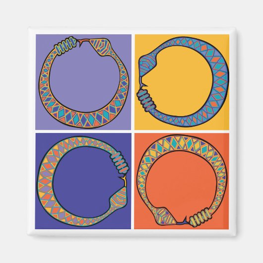 Blue Snake Ourboros Magnet (Vorne)