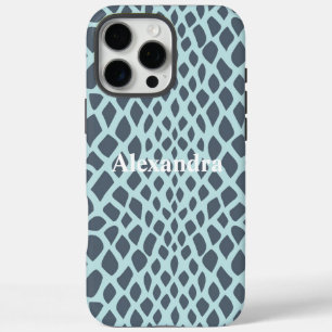 Blue Snake Print iPhone 16 Pro Max Hülle
