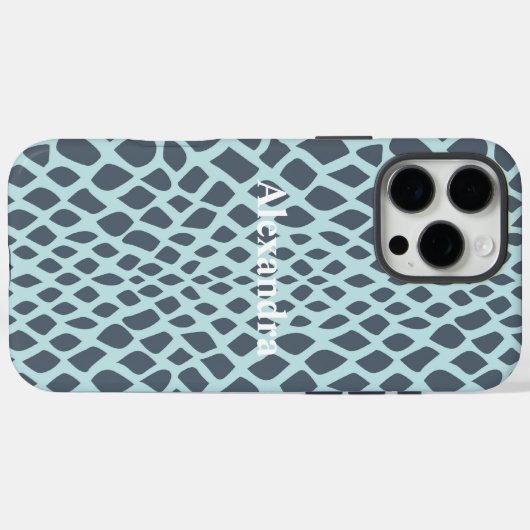 Blue Snake Print Case-Mate iPhone Hülle (Rückseite (Horizontal))