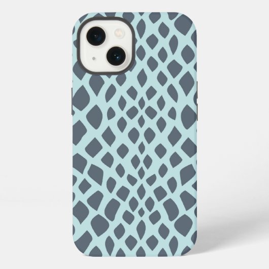 Blue Snake Print iPhone Hülle (Rückseite)