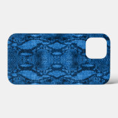 Blue Snake Skin Print Case-Mate iPhone Hülle (Rückseite (Horizontal))