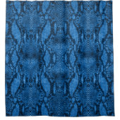 Blue Snake Skin Print Duschvorhang (Vorderseite)