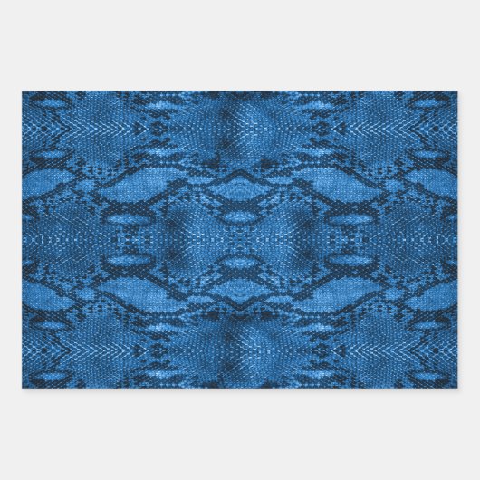 Blue Snake Skin Print Geschenkpapier Set (Vorderseite 2)