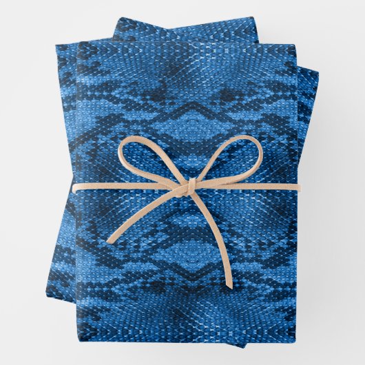 Blue Snake Skin Print Geschenkpapier Set (Beispiel)