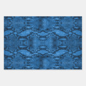 Blue Snake Skin Print Geschenkpapier Set (Vorderseite)