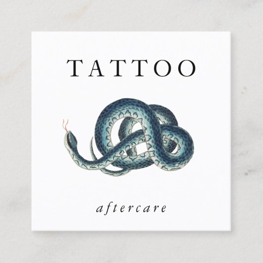 Blue Snake Tattoo Aftercare Instructions Modern Quadratische Visitenkarte (Vorderseite)