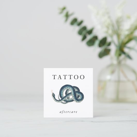 Blue Snake Tattoo Aftercare Instructions Modern Quadratische Visitenkarte (Stehend Vorderseite)