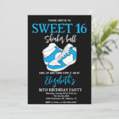 Blue Sneaker Bash Geburtstagsparty Einladung (Stehend Vorderseite)