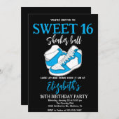 Blue Sneaker Bash Geburtstagsparty Einladung (Vorne/Hinten)