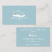 Blue Sneaker Sport Shoes hand drawn black Visitenkarte (Vorne/Hinten)