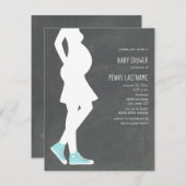 Blue Sneakers Baby Bump Baby Dusche Einladung (Vorne/Hinten)