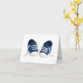 Blue Sneakers Baby Dusche Danke Karten (Gelbe Blume)