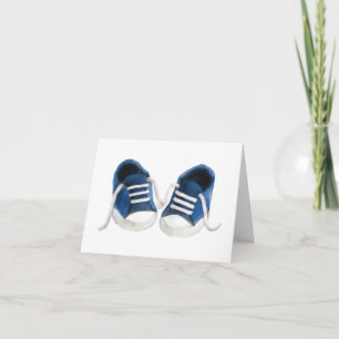 Blue Sneakers Baby Dusche Danke Karten