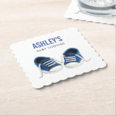 Blue Sneakers Baby Dusche Untersetzer, Paper Unter Untersetzer (angewinkelt)