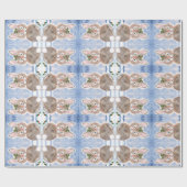 Blue Snow Bunny Rabbit Weihnachtsgeschenk Wrap Geschenkpapier (Flach)