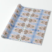 Blue Snow Bunny Rabbit Weihnachtsgeschenk Wrap Geschenkpapier (Ungerollt)