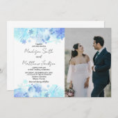 Blue Snow Hochzeit Einladungen mit Foto (Vorne/Hinten)