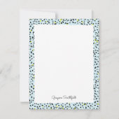 Blue Snow Leopard Print Personal Stationcard Einladung (Vorderseite)