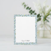 Blue Snow Leopard Print Personal Stationcard Einladung (Stehend Vorderseite)