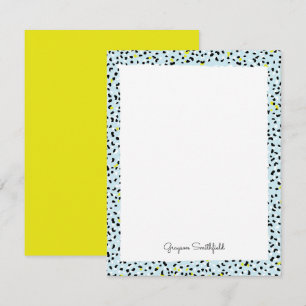 Blue Snow Leopard Print Personal Stationcard Einladung