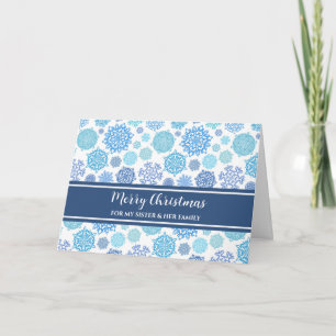 Blue Snow Sister & Family Frohe Weihnachten Karte