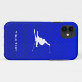 Blue Snow Ski Case-Mate iPhone Hülle (Rückseite (Horizontal))