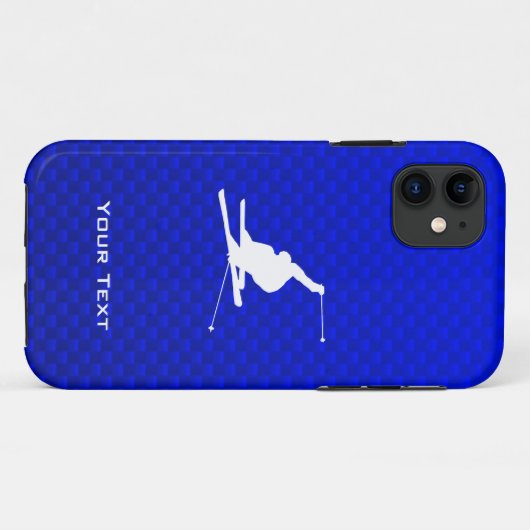 Blue Snow Ski Case-Mate iPhone Hülle (Rückseite (Horizontal))