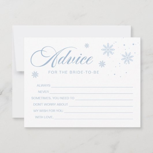 Blue Snow Winter Brautparty Advisor Card Einladung (Vorderseite)