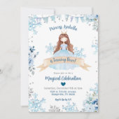 Blue Snow Winter Princess Geburtstag Einladung (Vorderseite)