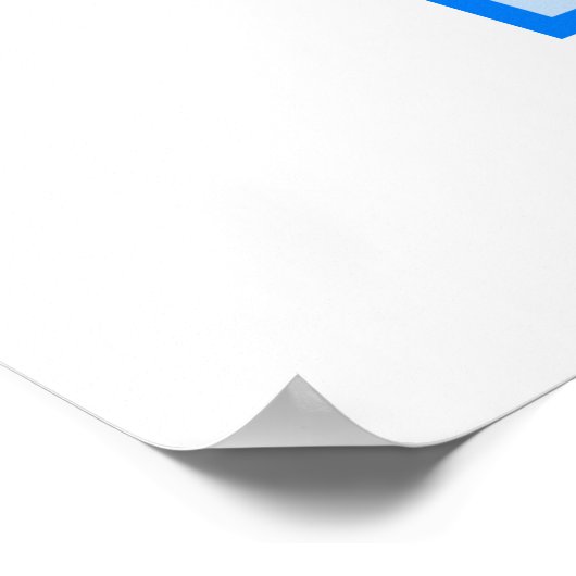 Blue Snowboard Logo Poster (Ecke)