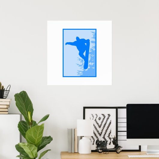 Blue Snowboard Logo Poster (Heimbüro)