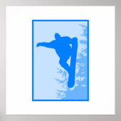 Blue Snowboard Logo Poster (Vorne)