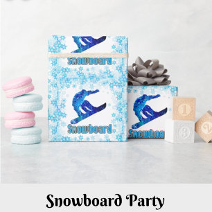 Blue Snowboarder Geschenkpapier