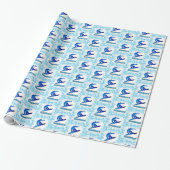 Blue Snowboarder Geschenkpapier (Ungerollt)