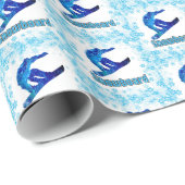 Blue Snowboarder Geschenkpapier (Rolleneckpunkt)