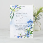 Blue Snowdrops Scilla Spring Floral Wedding Einladung (Stehend Vorderseite)