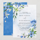 Blue Snowdrops Scilla Spring Floral Wedding Einladung (Vorne/Hinten)